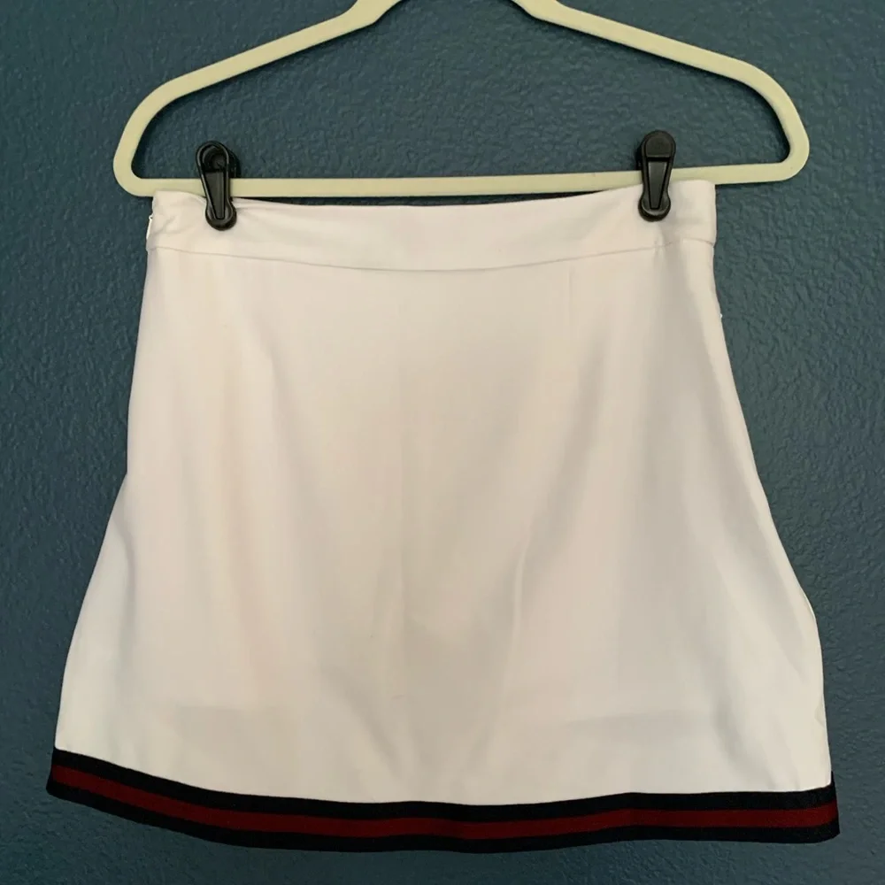 G/FORE White Mini Skirt with Black and Red Trim - Picture 2 of 8